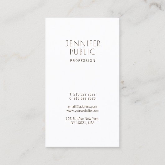 ユニークな最小主義のモダンで粋でかわいらしいデザイン 名刺 (正面)