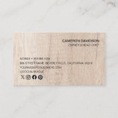 ユニークな木製スタイルのカスタマイズ可能ケータリング事業 名刺 (裏面)