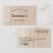 ユニークな木製スタイルのカスタマイズ可能ケータリング事業 名刺 (正面/裏面)