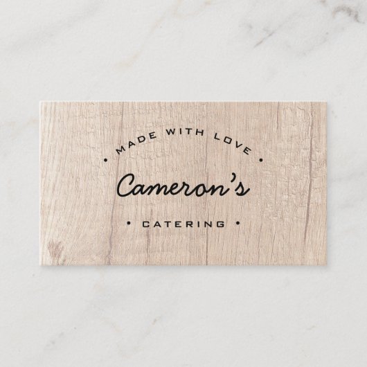 ユニークな木製スタイルのカスタマイズ可能ケータリング事業 名刺 (正面)