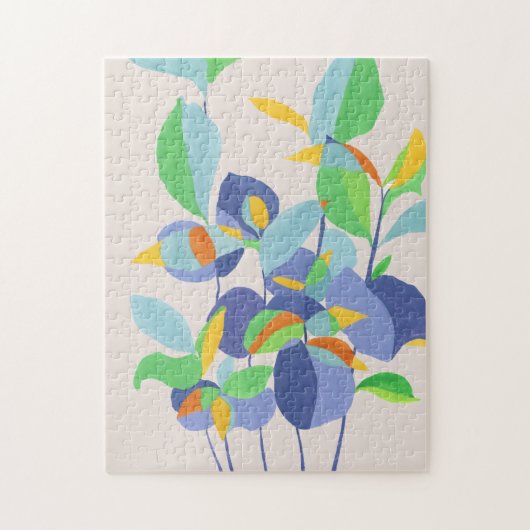 ユニークな植物抽象水彩アート ジグソーパズル (縦)