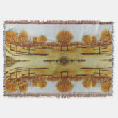 ユニークな様式化された写真の秋の景色のアートワーク スローブランケット (正面)