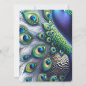 ユニークな水彩ピーコックの結婚式招待状 招待状 (裏面)