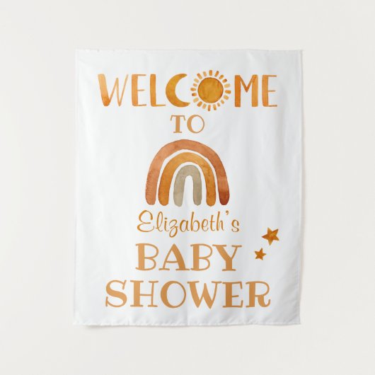 ユニークな水彩ボホウェルカムサイン タペストリー (正面)