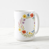 ユニークな水彩画の野の花のリースのカスタマイズ コーヒーマグカップ (正面右)