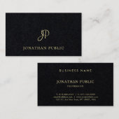 ユニークな流行の黒い金ゴールドの文字のフォントのモノグラム 名刺 (正面/裏面)