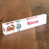 ユニークな海の生物の品揃え サンダーコーブ デスクネームプレート (側面)