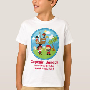ユニークな海賊誕生会のパーソナライズなワイシャツ- Tシャツ