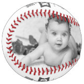 ユニークな父の日のパーソナライズな白黒 ソフトボール (正面左)