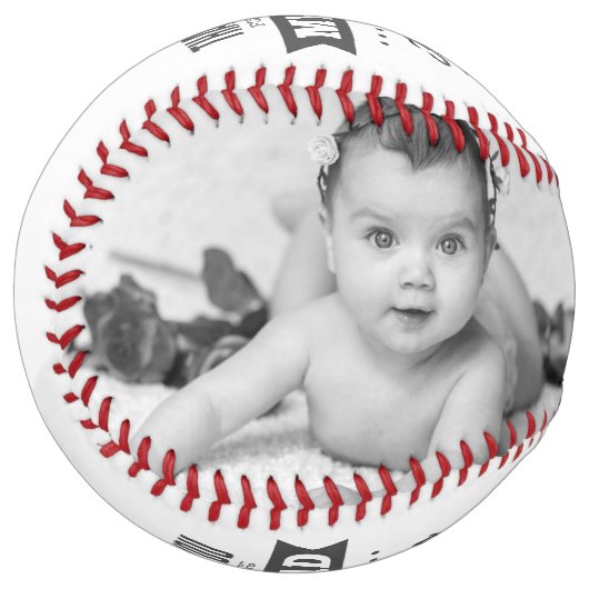 ユニークな父の日のパーソナライズな白黒 ソフトボール (正面左)