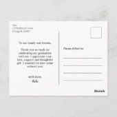 ユニークな犬の写真を使ったカスタマイズ可能な卒業感謝カード ポストカード (裏面)