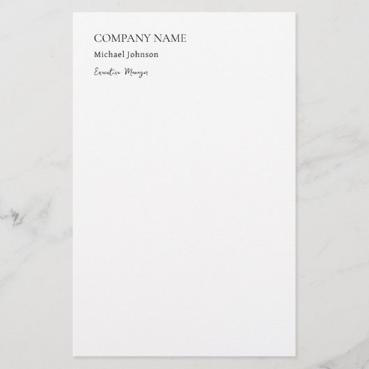 ユニークな現代のプロフェッショナル ミニマル チック 便箋 (正面)