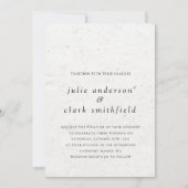 ユニークな現代的ミニマル テクスチャ ウェディング 招待状 (正面)