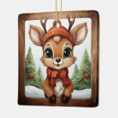 ユニークな田舎風クリスマスのトナカイ好きな人へのギフト🦌🎄 セラミックオーナメント (左)
