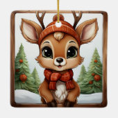 ユニークな田舎風クリスマスのトナカイ好きな人へのギフト🦌🎄 セラミックオーナメント (裏面)