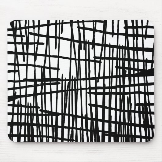 ユニークな白黒の手塗りのペンキの滴り マウスパッド (正面)