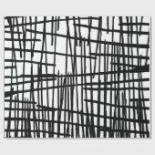 ユニークな白黒の手塗りのペンキの滴り ラッピングペーパー (フラット)