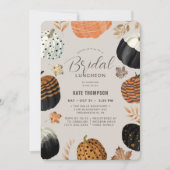 ユニークな秋のペイントパンプキン ブライダルシャワー 招待状 (正面)