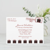 ユニークな第50誕生日のパーティの招待状 招待状 (スタンド正面)