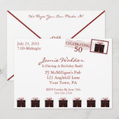 ユニークな第50誕生日のパーティの招待状 招待状 (正面/裏面)