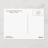 ユニークな紫と白のストライプのチューリップ ポストカード (裏面)