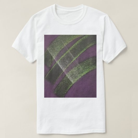 ユニークな紫と黄色の抽象芸術の橋 Tシャツ (デザイン正面)