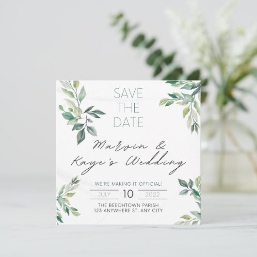 ユニークな結婚式招待状 Save The Date 招待状 (スタンド正面)