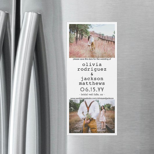 ユニークな縦型の結婚式の出欠確認マグネット