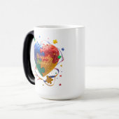 ユニークな美しさ – かわいい自閉症意識が集まる モーフィングマグカップ (正面左)