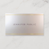 ユニークな美容院の創造的な金ゴールドのストライプのな魅力 名刺 (正面)