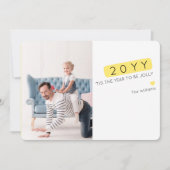 ユニークな色の編集可能新年は写真カードを望みます シーズンカード (正面)