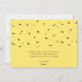 ユニークな色の編集可能新年は写真カードを望みます シーズンカード (裏面)