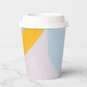 ユニークな色ブロック抽象アートとオーダーメッセージ 紙コップ (裏面)