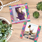 ユニークな花の卒業カスタム写真発表 招待状