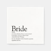 ユニークな花嫁の定義, ブライズシャワー 現代的 スタンダードカクテルナプキン (正面)