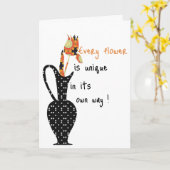 ユニークな花 カード (黄色い花)