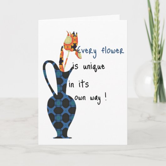 ユニークな花 カード (正面)