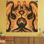 ユニークな茶色の抽象的な大理石の液体壁アート キャンバスプリント (インサイチュ (リビング))