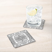 ユニークな落書き スクエアペーパーコースター (インサイチュ)