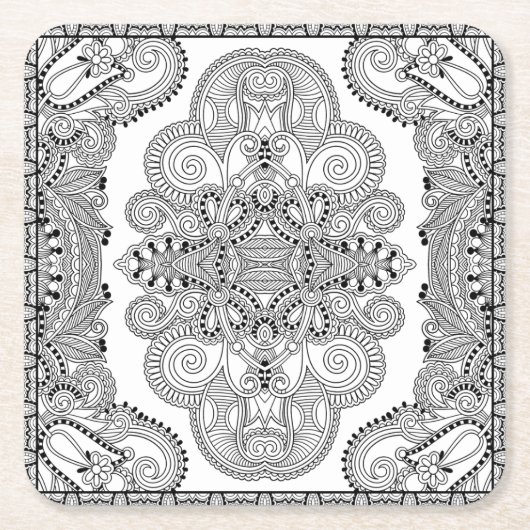 ユニークな落書き スクエアペーパーコースター (正面)