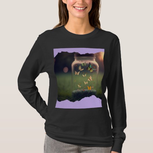 ユニークな蝶のデザイン Tシャツ (正面)