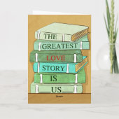 ユニークな記念日カードラブストーリーは私の読者を予約します カード (裏面)