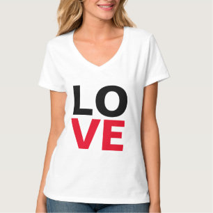 ユニークな赤い背景のラブロマンス Tシャツ