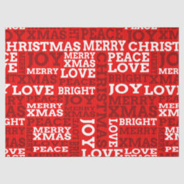 ユニークな赤い非伝統的なクリスマスの文字 薄葉紙
