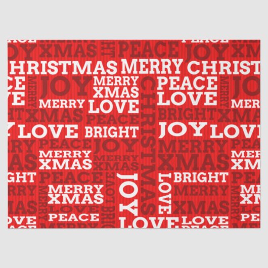 ユニークな赤い非伝統的なクリスマスの文字 薄葉紙 (正面)