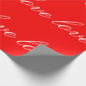 ユニークな赤と白のラブウェディングのカリグラフィー ラッピングペーパー (角)