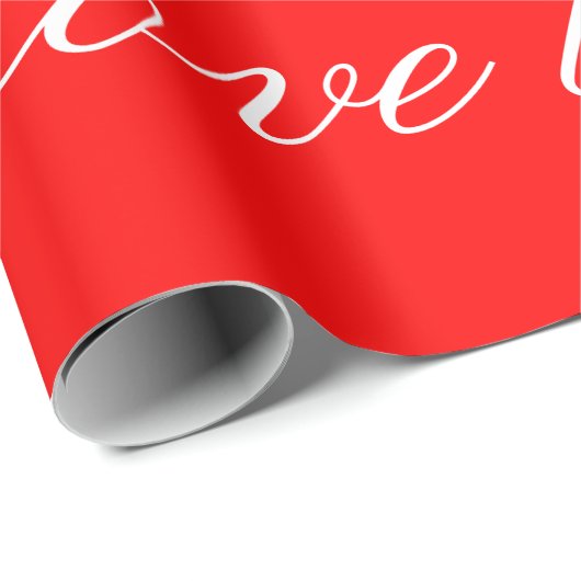 ユニークな赤と白のラブウェディングのカリグラフィー ラッピングペーパー (ロールコーナー)