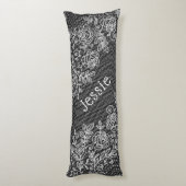 ユニークな透明なフローラルレースパーソナライズ ボディピロー (裏面 (縦))