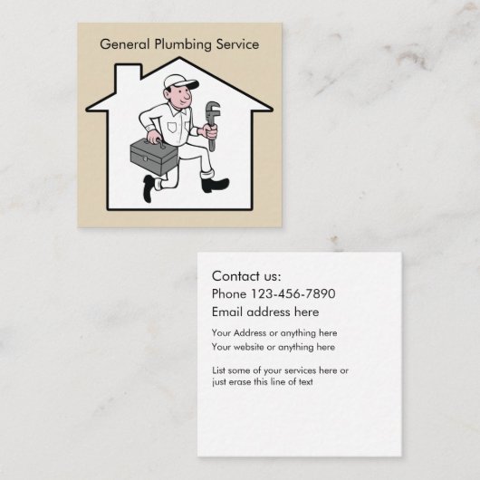 ユニークな配管のサービス業カード スクエア名刺 (正面/裏面)