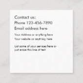 ユニークな配管のサービス業カード スクエア名刺 (裏面)